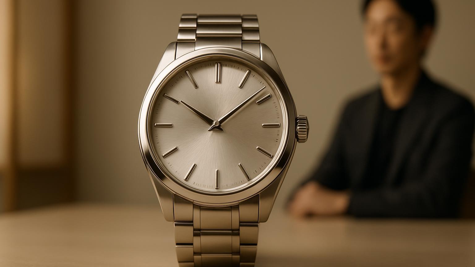 「101腕時計」として知られるHYAKUICHI WATCHの洗練されたデザインと高級感を伝えるイメージ。